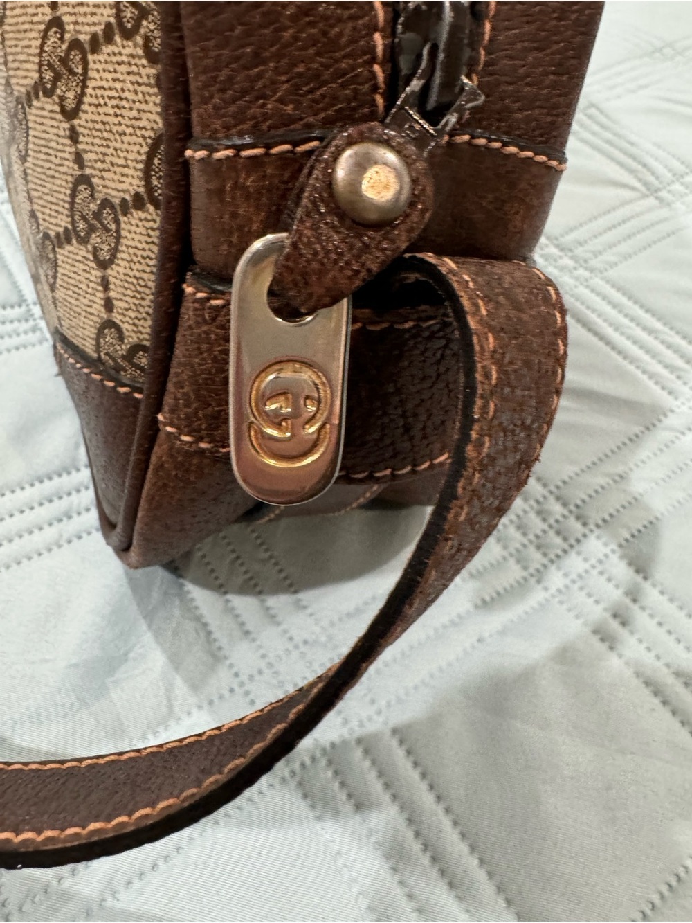 Gucci Brown GG Supreme Canvas Crossbody with Leather Trim - Picture 7 of 8